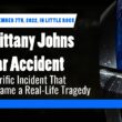 Text and car headlight with text brittany johns car accident