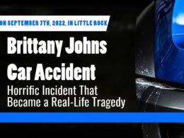 Text and car headlight with text brittany johns car accident