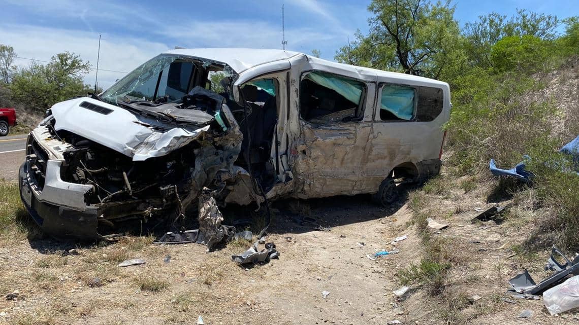 Jeremy Vance Randolph's crashed  2019 white Ford passenger van