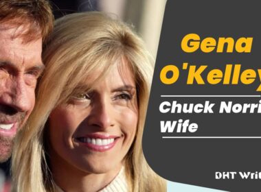 Text with image of Gena O'Kelley with husband Chuck Norris