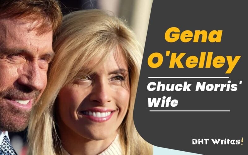 Text with image of Gena O'Kelley with husband Chuck Norris