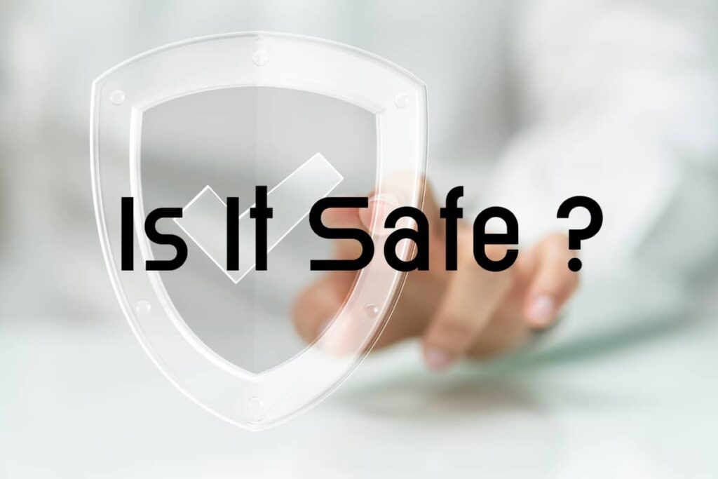 is it safe with text and security logo background